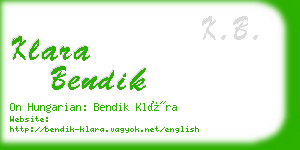 klara bendik business card